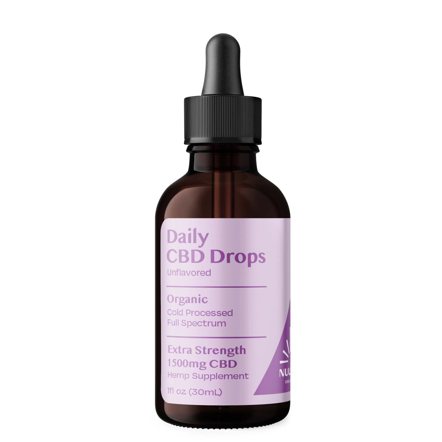 Organic Daily CBD Drops - Unflavored 1500mg Full Spectrum